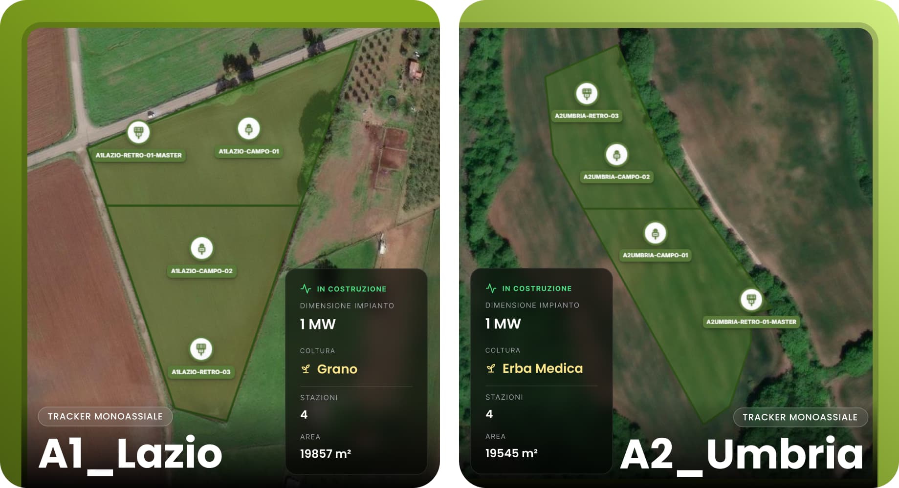 Collage installazioni e dashboard Agrilink