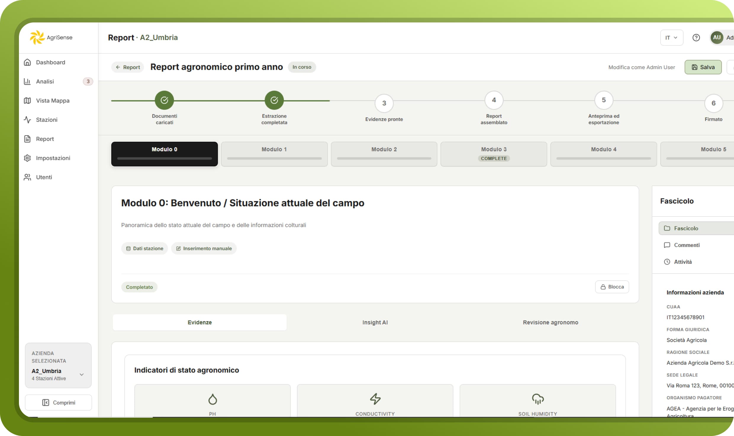 Strumento di compilazione report Agrilink